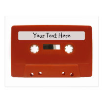 Red Cassette Tape Customizable Postcard postcards