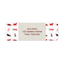 Red Cat pattern Custom Return Address Labels