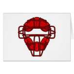 Red Catchers Mask Greeting Card