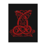 Red Celtic Dog Knotwork Post Card