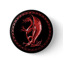 Red Celtic Dragon Button