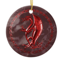 Red Celtic Dragon Christmas Tree Ornaments