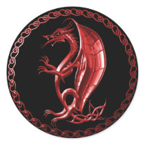 Red Celtic Dragon Sticker