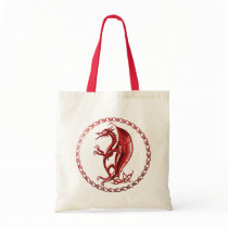 Red Celtic Dragon Tote Bag