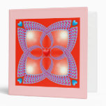 Red Celtic Heart Fractal Pattern 3 Ring Binders