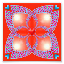 Red Celtic Heart Fractal Pattern Photo