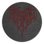 Red Celtic Heart Knot with wall Round Sticker