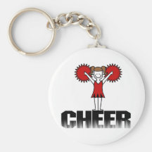 Red Cheerleader T-shirts and Gifts Key Chain