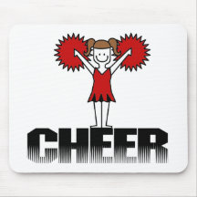 Red Cheerleader T-shirts and Gifts Mouse Mat