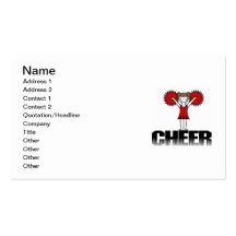 Red Cheerleader Tshirts and Gifts Business Card Template