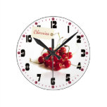 Red Cherries with Tag Clock