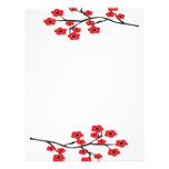 Red Cherry Blossoms Letterhead