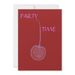 Red Cherry Party Time Invitation