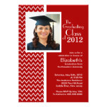 Red Chevron Photo Graduation Party Invitation invitations