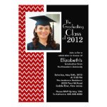 Red Chevron Photo Graduation Party Invitation invitations