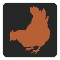 Red Chicken Hen Stickers