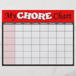 Red Children's Chore Charts Full Color Flyer