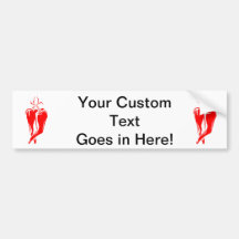 red chili pepper two dancing abstract bumper stickers