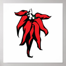 Red Chili Peppers On a String Graphic Print