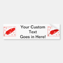 Red chili rounded pepper squirls bumper sticker