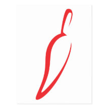Red Chili Vegetable Icon Postcard