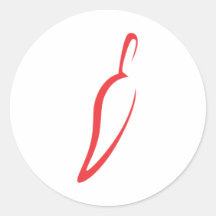 Red Chili Vegetable Icon Round Stickers