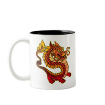 Red Chinese Dragon Mug