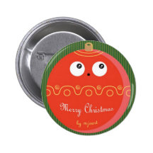 Red Christmas Ball Buttons