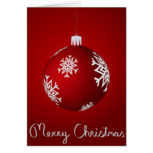 Red christmas ball card