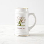 Red Christmas Bird Stein Coffee Mug