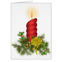 Red Christmas Candle Card
