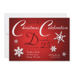 Red Christmas Celebration Snowflake Invitations