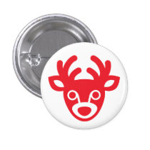 Red Christmas Deer Mini Button buttons
