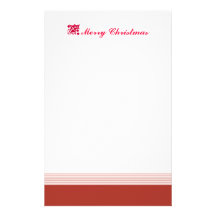 Red Christmas Holly Leaf Stationery Design