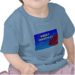 Red Christmas Llama with Holiday Star Studded Sky T-shirts