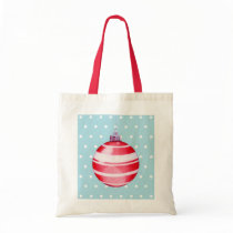 Red Christmas Ornament blue Bag
