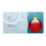 Red Christmas Ornament Gift Labels labels