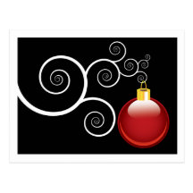 Red Christmas Ornament Postcards