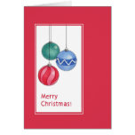 Red Christmas Ornaments Card