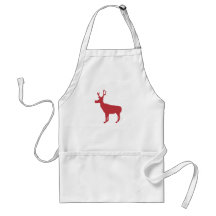 Red Christmas Reindeer Apron