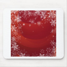 Red Christmas snow background Mouse Pad
