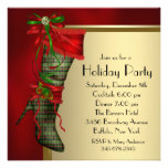 Red Christmas Stocking Red Gold Christmas Party Custom Invite