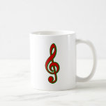 Red Christmas Treble Clef Coffee Mugs