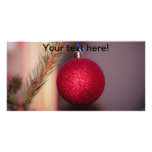 Red Christmas tree ornament Photo Greeting Card