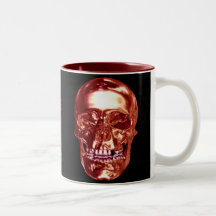 Red Chrome Skull Mug