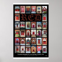 "RED Church Doors of Lancaster County, PA" Poster