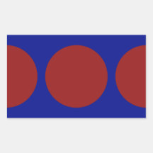 Red Circles on Blue Rectangle Sticker