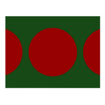 Red Circles on Green Postcard