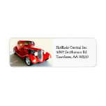Red Classic Car Hot Rod Return Address Label