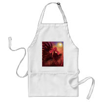Red Cock Rooster Painting Art - Multi Aprons